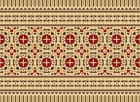 Pixel amerikanisch ethnisch einheimisch Muster.traditionell Navajo, Azteken, Apache, Südwesten und Mexikaner Stil Stoff Muster.abstrakt Motive Musterdesign zum Stoff, Kleidung, Decke, Teppich, gewebt, Wickeltuch, vektor