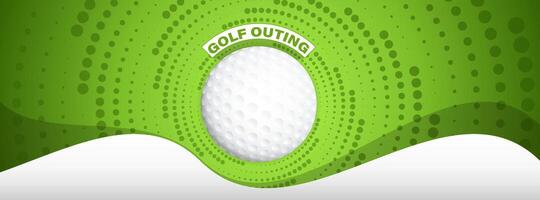 Golf Ausflug Banner mit Golf Ball, Illustration vektor