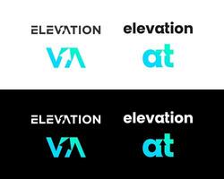 brev va ordmärke rörelse elevation logotyp design. vektor