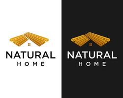 naturlig trä- hus verklig egendom fast egendom logotyp design. vektor