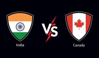 Indien vs. Kanada Flagge Design vektor