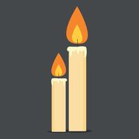 Verbrennung Kerze auf ein schwarz Hintergrund. Illustration vektor