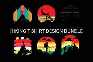 Wandern retro Jahrgang bündeln T-Shirt Design, das ultimativ Wandern T-Shirt Sammlung, oben Picks zum Wandern T-Shirts, entfesseln Ihre Abenteuer mit Wandern T-Shirts, vektor