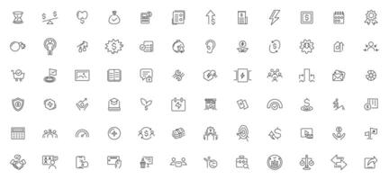 kraft inköp avtal linjär ikoner uppsättning. ui ikon uppsättning i platt linje design. tunn översikt ikoner packa. vektor