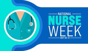 6 .. zu 12 .. kann ist National Krankenschwestern Woche Hintergrund Vorlage. Krankenschwester Kleid, medizinisch Instrument, Medizin, medizinisch und Gesundheit Pflege Konzept. gefeiert jährlich im vereinigt Zustände. danken Sie Krankenschwestern. vektor