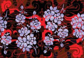 indonesiska batik motiv med mycket distinkt växt mönster vektor