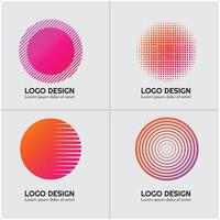 abstrakt logotyper med annorlunda färger vektor