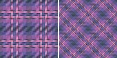 Stoff Tartan Textil- von prüfen Textur mit ein Plaid Hintergrund nahtlos Muster. einstellen im Nacht Farben von Buch Startseite Design Ideen. vektor