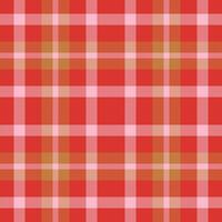 Plaid nahtlos Muster im Rot. prüfen Stoff Textur. Textil- drucken. vektor