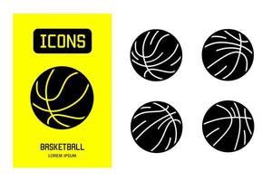 uppsättning av platt ikoner av basketboll. design för företag och stock. vektor