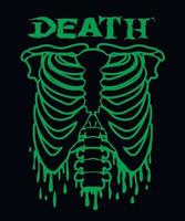 Brustkorb des Skeletts, Grunge-Vintage-Design-T-Shirts vektor