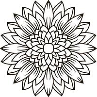 Mandala Symbol isoliert. Färbung Seite Buch Illustration vektor