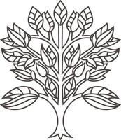 Gekritzel Baum mit Blatt Symbol skizzieren Clip Art Illustration vektor