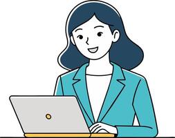 Geschäftsfrau mit Laptop Illustration Design vektor