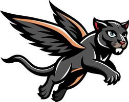 flygande bebis panter logotyp illustration vektor