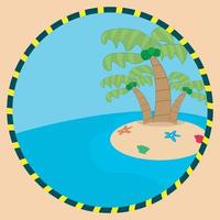 vektor illustration av kokosnöt på ön, sommartid tema
