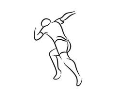 en teckning av en man löpning vektor
