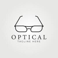 Optik Brille Logo Linie Kunst Jahrgang Illustration vektor