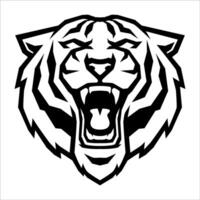 rytande tiger huvud logotyp design vektor