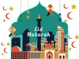 eid Mubarak Indonesien Hintergrund vektor