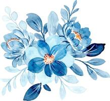 Blau Blumen- Aquarell Strauß vektor
