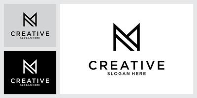 m oder mm Initiale Brief Logo Design vektor