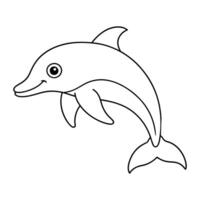 von Delfin Illustration Färbung Seite zum Kinder vektor