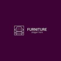 logotyp möbel design översikt stol begrepp. vektor