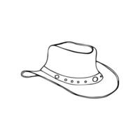 hand dragen cowboy hatt. skiss av cowboy hatt isolerat på vit bakgrund. vektor