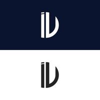 iu brev logotyp vektor mall kreativ modern form färgglad monogram cirkel logotyp företagets logotyp rutnät logotyp