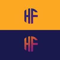 HF Brief Logo Vektor Vorlage Kreative Moderne Form Buntes Monogramm Kreis Logo Firmenlogo Gitter Logo