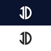 jd brev logotyp vektor mall kreativ modern form färgglad monogram cirkel logotyp företagets logotyp rutnät logotyp