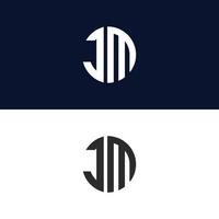 jm brev logotyp vektor mall kreativ modern form färgglad monogram cirkel logotyp företagets logotyp rutnät logotyp