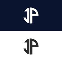 jp brief logo vektor vorlage kreative moderne form bunt monogramm kreis logo firmenlogo gitter logo