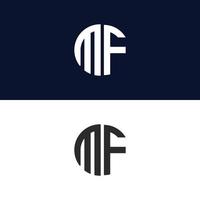 mf brief logo vektor vorlage kreative moderne form bunt monogramm kreis logo firmenlogo gitter logo