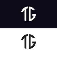 tg brev logotyp vektor mall kreativ modern form färgglad monogram cirkel logotyp företagets logotyp rutnät logotyp