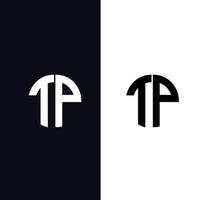 tp brev logotyp vektor mall kreativ modern form färgglad monogram cirkel logotyp företagets logotyp rutnät logotyp