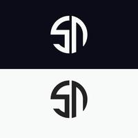 sn brev logotyp vektor mall kreativ modern form färgglad monogram cirkel logotyp företagets logotyp rutnät logotyp