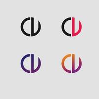 cu brief logo vektor vorlage kreative moderne form bunte monogramm kreis logo firmenlogo gitter logo