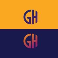 gh brief logo vektor vorlage kreative moderne form bunte monogramm kreis logo firmenlogo gitter logo