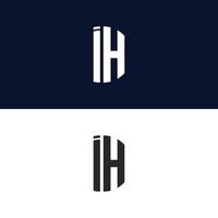 ih brev logotyp vektor mall kreativ modern form färgglad monogram cirkel logotyp företagets logotyp rutnät logotyp