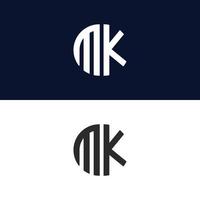 mk brief logo vektor vorlage kreative moderne form bunte monogramm kreis logo firmenlogo gitter logo