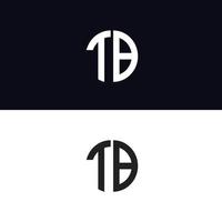 tb brief logo vektor vorlage kreative moderne form bunte monogramm kreis logo firmenlogo gitter logo