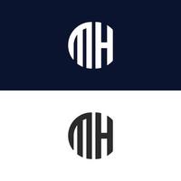 mh brief logo vektor vorlage kreative moderne form bunte monogramm kreis logo firmenlogo gitter logo