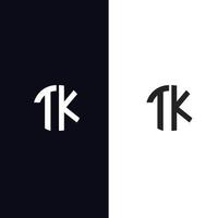 tk brief logo vektor vorlage kreative moderne form bunte monogramm kreis logo firmenlogo gitter logo