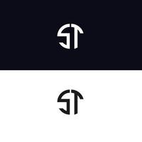 st brev logotyp vektor mall kreativ modern form färgglad monogram cirkel logotyp företagets logotyp rutnät logotyp