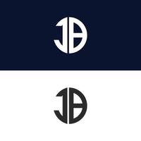 jb brev logotyp vektor mall kreativ modern form färgglad monogram cirkel logotyp företagets logotyp rutnät logotyp