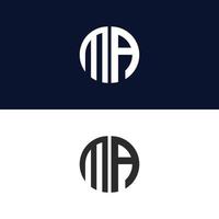 ma brev logotyp vektor mall kreativ modern form färgglad monogram cirkel logotyp företagets logotyp rutnät logotyp