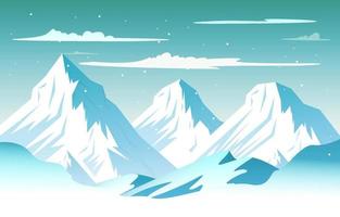 Schnee hoher Gipfel Berg gefrorenes Eis Natur Landschaft Abenteuer Illustration vektor