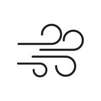 Wind Schlag Linie Symbol frisch Wolke Luft isoliert Geschwindigkeit Symbol. Wind Schlag Luft Linie Symbol Logo vektor